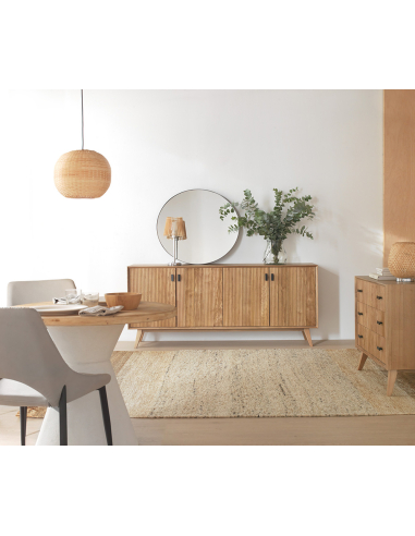 Cómoda Timón 3 cajones chapada en fresno