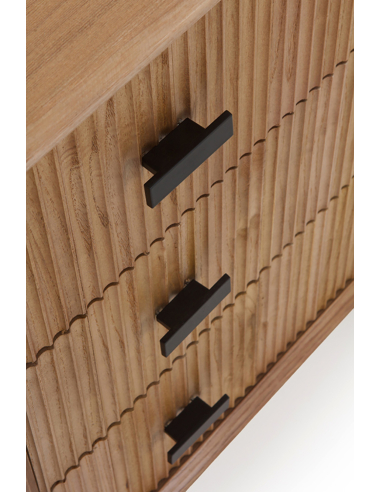 Cómoda Timón 3 cajones chapada en fresno