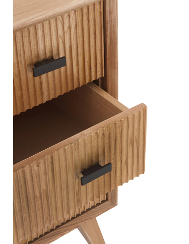 Cómoda Timón 3 cajones chapada en fresno