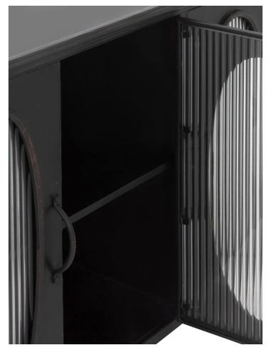 Aparador Víreo metal puerta cristal oval