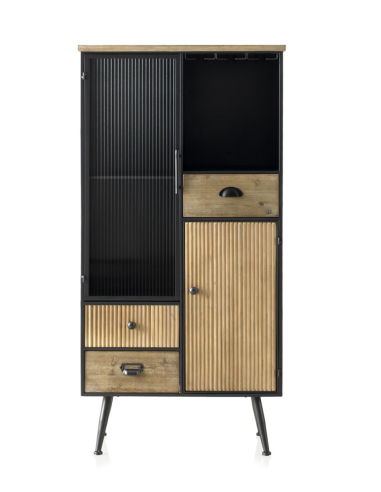 Vitrina Aura mueble bar sobre de madera