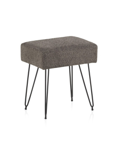 Puff tapizado gris cuadrado