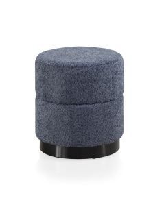 Puff tapizado azul cilindro