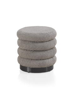 Puff tapizado gris cilindro