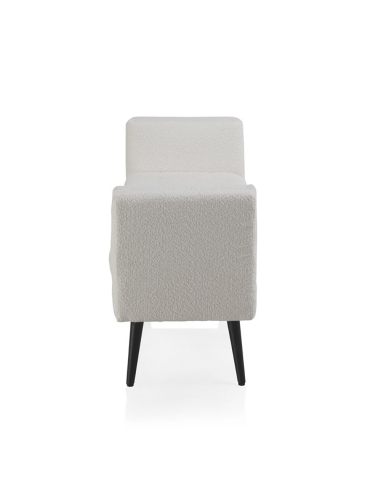 Banqueta descalzador tapizada blanca...