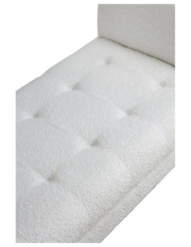 Banqueta descalzador tapizada blanca...