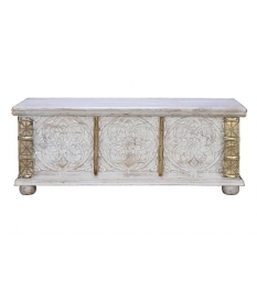 Baúl en madera mango acabado rosa persa 2º modelo