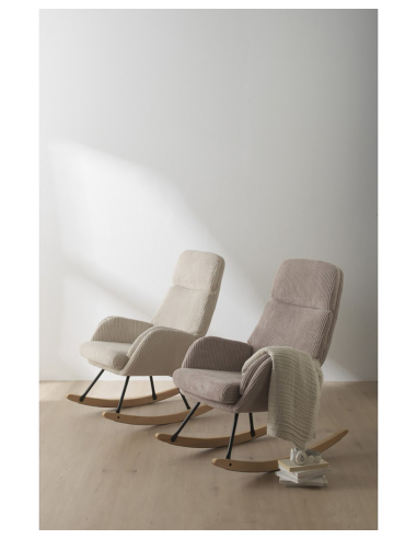 Mecedora balancín Aliso tapizado lavanda