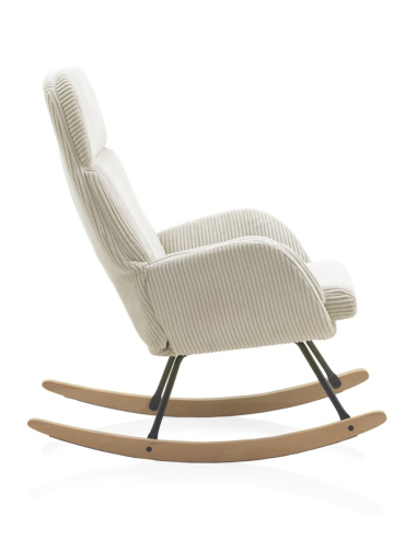 Mecedora balancín Aliso tapizado blanco