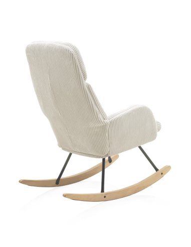 Mecedora balancín Aliso tapizado blanco