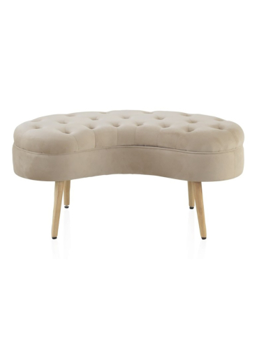 Banqueta-baúl descalzador tapizado beige