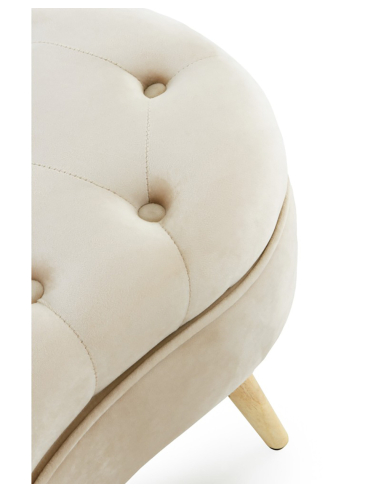 Banqueta-baúl descalzador tapizado beige