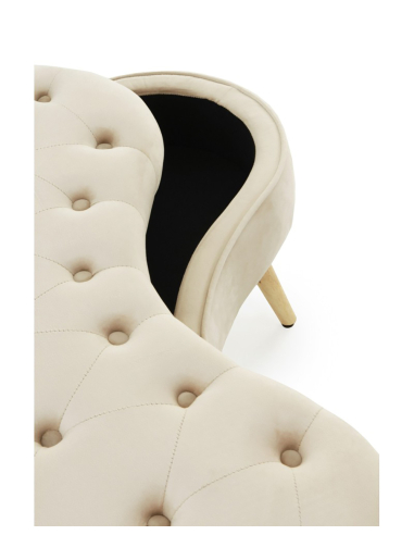 Banqueta-baúl descalzador tapizado beige