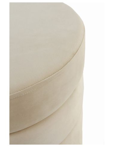 Puff Eolo tapizado terciopelo blanco