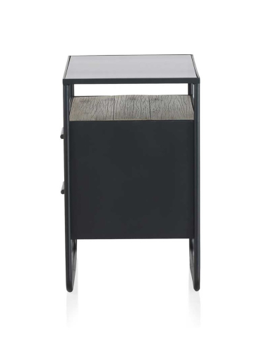 Mesita de noche Notus 2 cajones madera