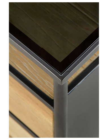 Mesita de noche Notus 2 cajones madera