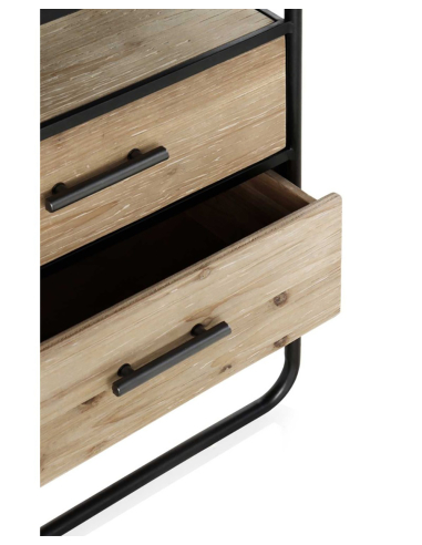 Mesita de noche Notus 2 cajones madera