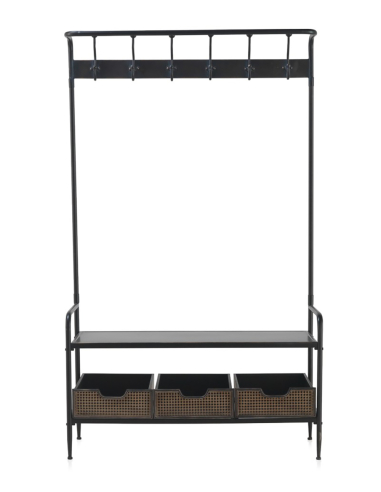 Perchero Greco con 3 cestos en bronce