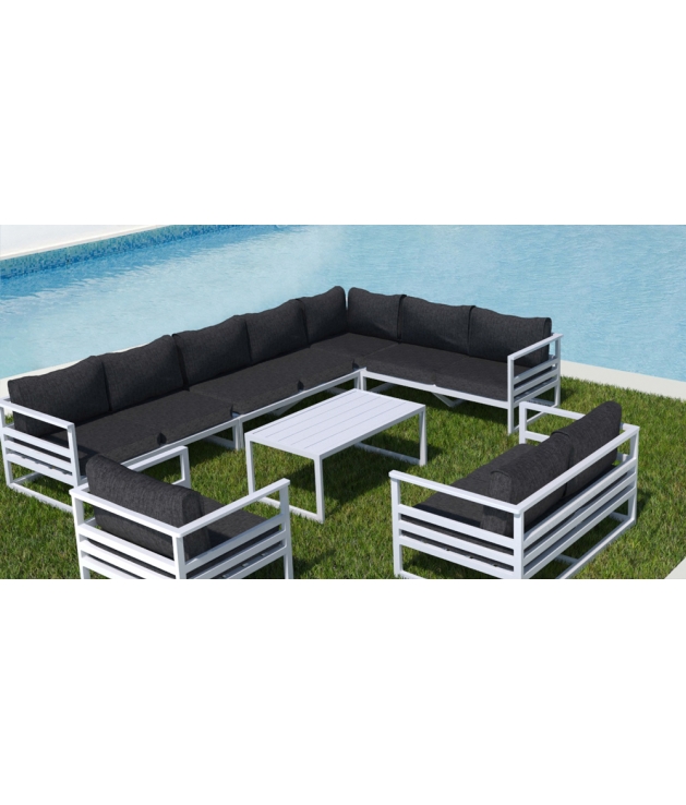 Sofá 2 plazas aluminio sin brazos