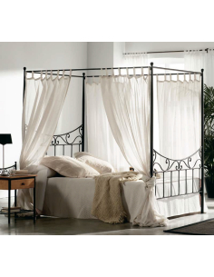 Cama de forja con dosel Conos