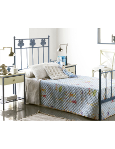 Cama de forja con dosel...