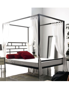 Cama de forja con dosel Roma