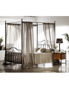 Cama de forja con dosel África