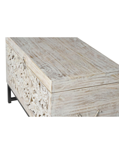 Baúl en madera de mango y base de metal Baúl en madera de mango y base de metal