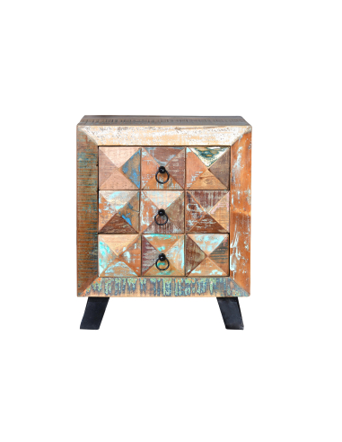 Mesita de noche vintage madera reciclada