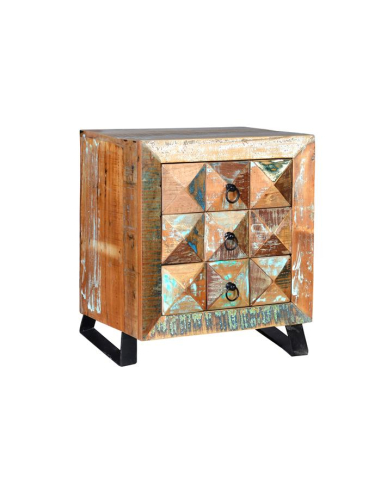 Mesita de noche vintage madera reciclada