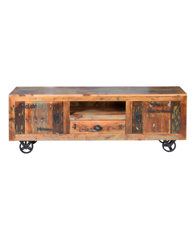 Mueble TV vintage con ruedas Mueble TV vintage con ruedas