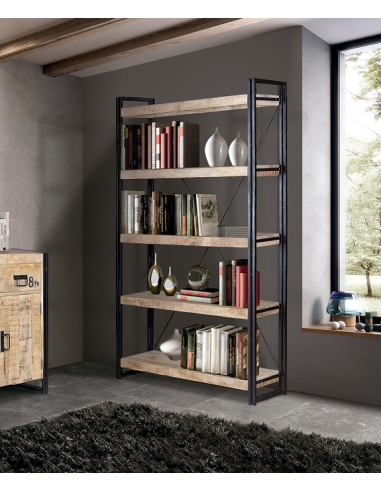 Estantería madera de mango y forja