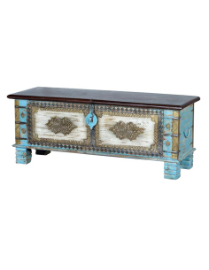 Baúl en madera de mango apliques bronce 2