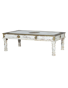 Mesa blanca de madera mango 2