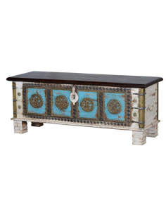 Baúl en madera mango estilo barroco de 116 x 40 x 45 cm. 2