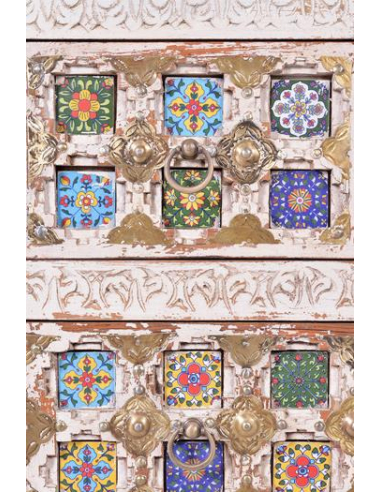 Cómoda madera mango estilo floral