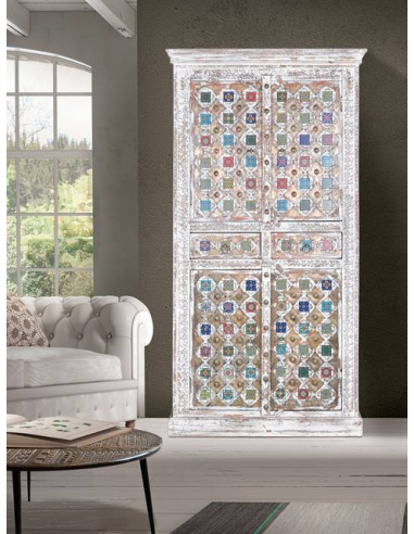 Armario en madera mango estilo floral