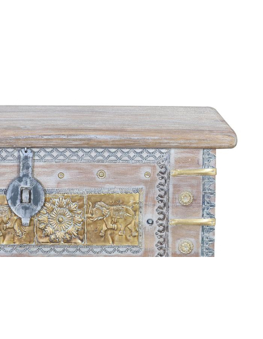 Baúl en madera mango acabado marrón Baúl en madera mango acabado marrón