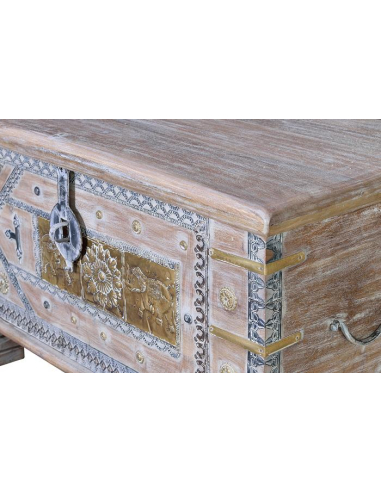 Baúl en madera mango acabado marrón Baúl en madera mango acabado marrón