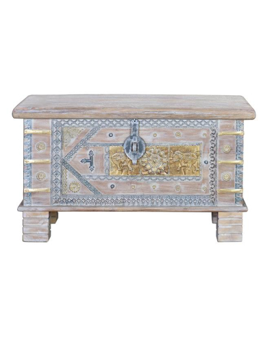 Baúl en madera mango acabado marrón Baúl en madera mango acabado marrón
