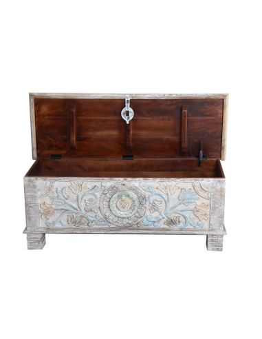 Baúl en madera mango acabado tenue Baúl en madera mango acabado tenue