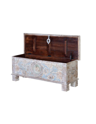 Baúl en madera mango acabado tenue Baúl en madera mango acabado tenue