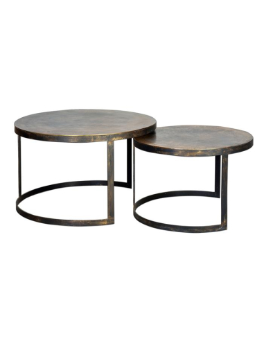 Set dos mesas auxiliares bronce
