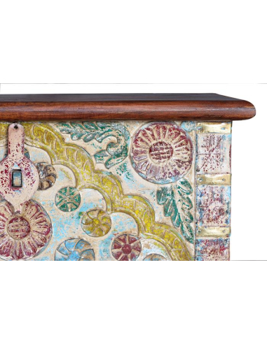 Baúl en madera mango estilo étnico