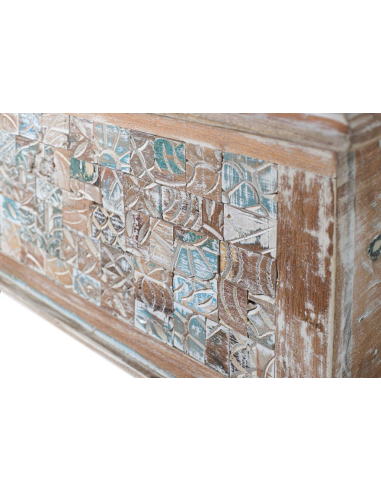 Baúl en madera mango y madera reciclada