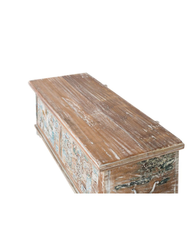 Baúl en madera mango y madera reciclada