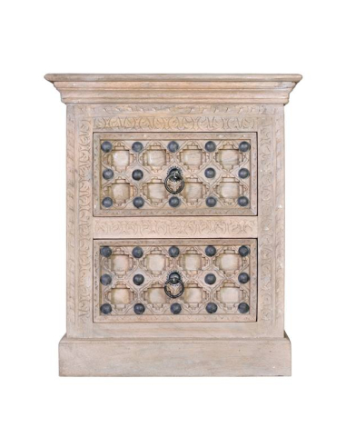 Mesita de noche Bakhra natural en...