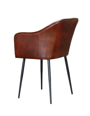 Silla tapizada en piel con estructura...