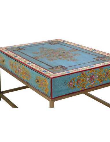 Mesa de centro con 1 cajón pintado a...
