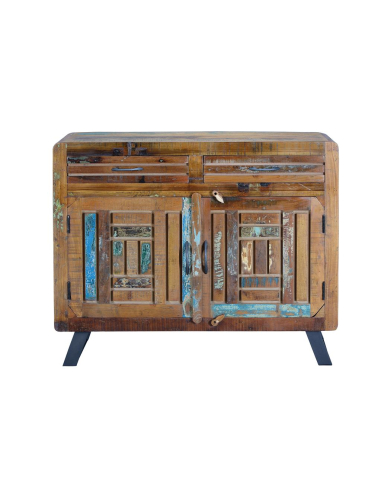 Cómoda en madera de mango multicolor